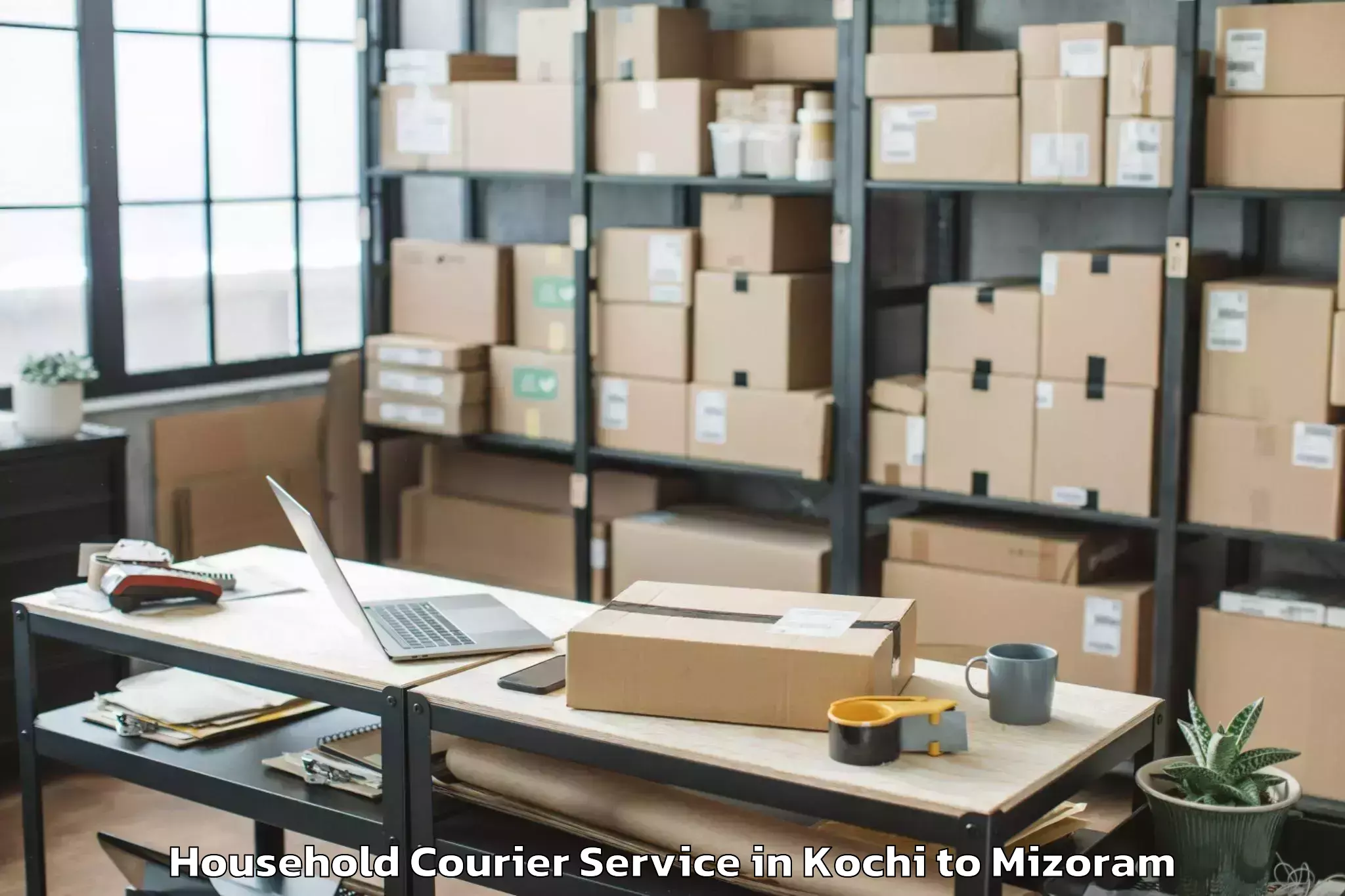 Book Kochi to Hnahthial Household Courier